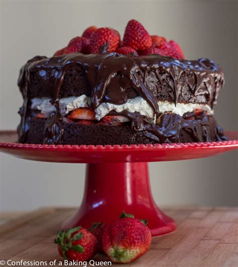 Strawberries And Cream Chocolate Cake