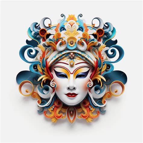 Premium Ai Image Paper Art Traditional Chinese Art Peking Opera Face Mask