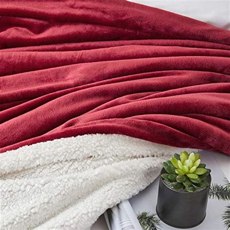 Walensee Sherpa Blanket Throw Size 50x60 Red Super Soft Fleece