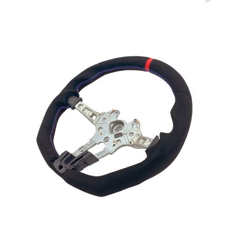 SHFT BMW F Series Flat Bottom Steering Wheel In Alcantara With Red