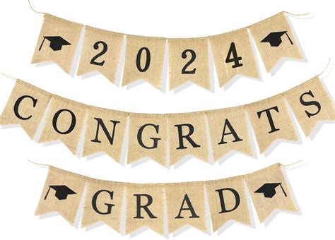 Amazon Howaf Graduates Burlap Banner Graduation Rustic