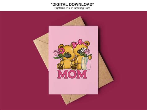 Printable Mothers Day Card Happy Mothers Day Printable Card Folding Mothers Day Card