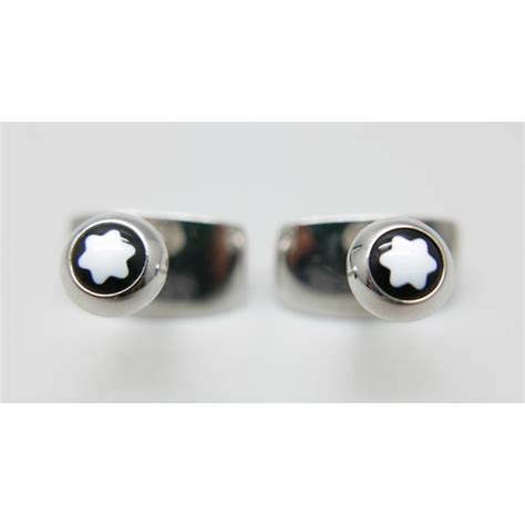 A Pair Of 925 Silver Mont Blanc Germany Cufflinks With Box A Pair Of