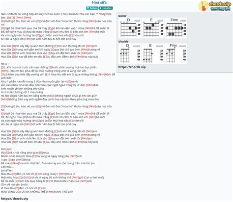 Chord Hoa sữa tab song lyric sheet guitar ukulele chords vip