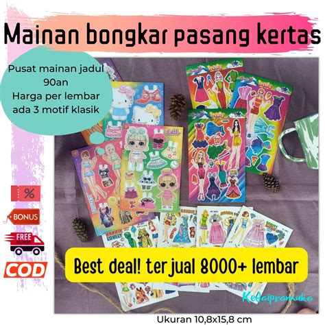 Jual Mainan Bongkar Pasang Kertas Paper Dolls Mainan Kertas Boneka