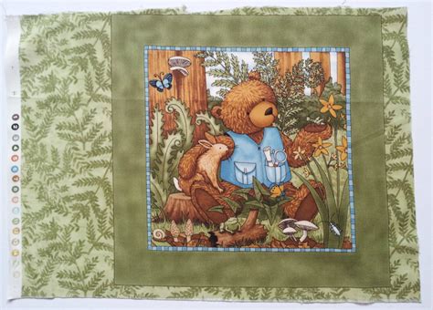 Cotton Fabric Panels Teddy Bear Fabric Quilt Fabric Cotton