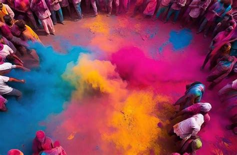 Premium Photo Splash Of Colors Celebrating Holi