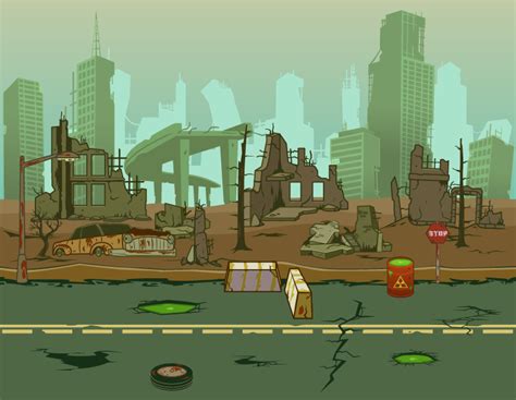 Post Apocalypse Vector Landscape Thegameassetsmine Pixel Art