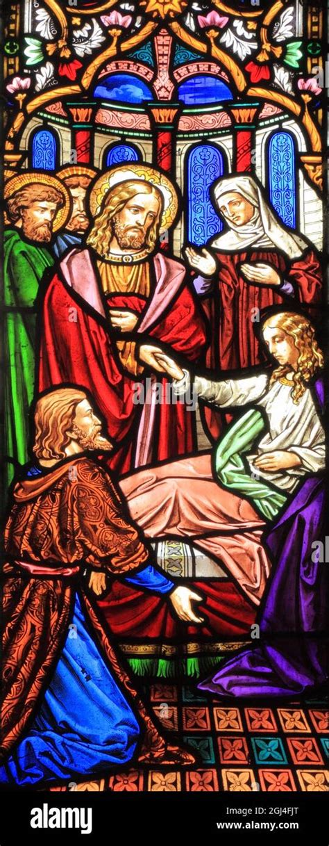 Healing The Sick Life Of Jesus Christ Stained Glass By M And A O