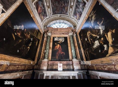 Roma Italia Pinturas De Caravaggio En La Capilla Contarelli Chiesa