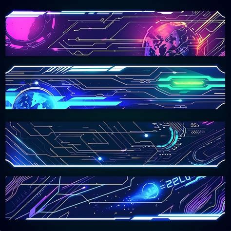 Premium Photo Design Of Vr Gaming Banner Cyberpunk Led Panel Sign