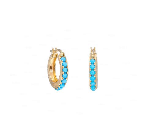 Turquoise Hoop Earrings|14k Gold | Irisha Designs