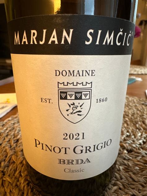 2021 Marjan Simčič Pinot Grigio Classic Slovenia Primorska Goriška