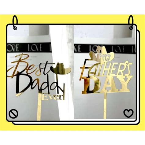 Best Daddy Happy Fathers Day Theme Acrylic Cake Topper Baking Props