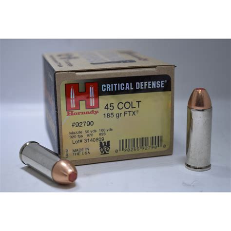 Hornady Critical Defense 45 Colt 185 Gr FTX Shoot Straight