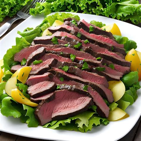 Premium Photo | Sliced beef salad generative art by ai