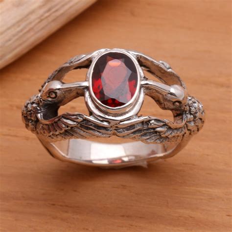 UNICEF Market Men S Indonesian Sterling Silver And Garnet Ring Gift