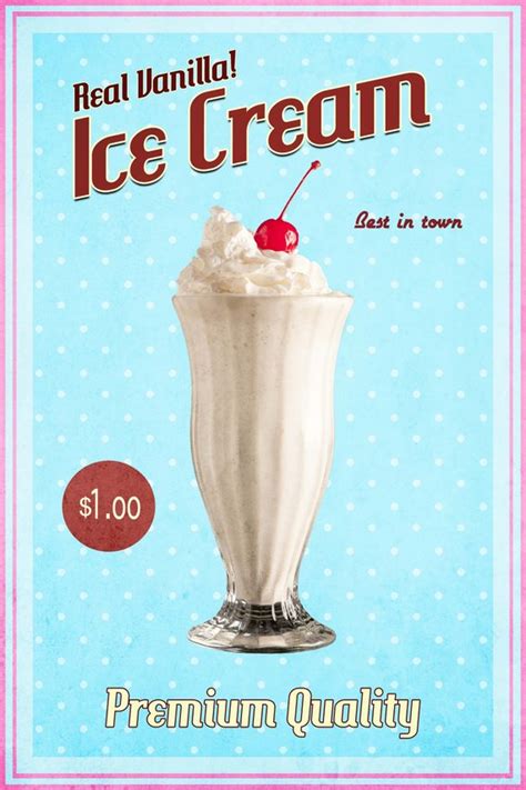 Retro Milkshake Print Vanilla Milkshake Photo Vintage Malt Etsy