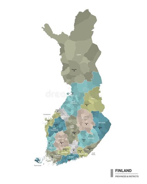 Finlandia Alto Mapa Detallado Con Subdivisiones Mapa Administrativo De