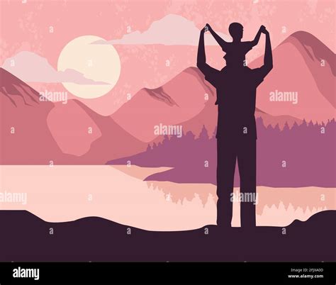 Daddy With Son Scene Stock Vector Image And Art Alamy