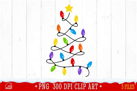 Christmas Tree String Lights Sublimation Graphic By Veczsvghouse