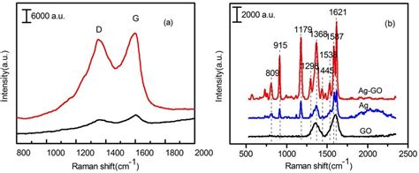 Raman Spectra Of GO And SERS Ag GO Composites A And Raman Spectra Of