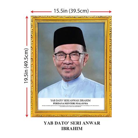 Bingkai Potret Gambar Perdana Menteri Malaysia Prime Minister Portrait