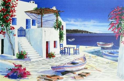 Pin by Carley on Paintings: Watercolors | Greece painting, Art painting ...