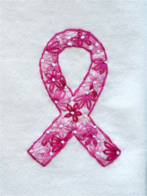 Floral Breast Cancer Ribbon Breast Cancer Awareness Custom Hand