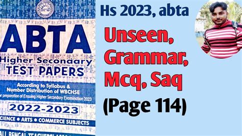 Hs Abta Test Paper English Page Ll Abta Test Paper Class