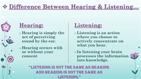 Explain The Significant Differences Between Listening And Hearing