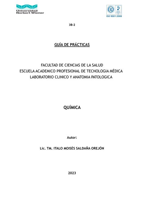 Guia De Practicas Quimica General B Gu A De Pr Cticas