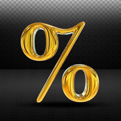 Premium Psd Percent 3d Gold