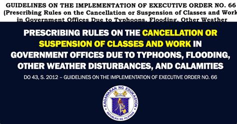 Rules On The Cancellation Or Suspension Of Classes And Work In