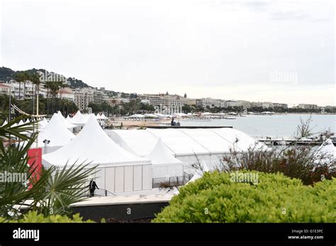 The beach of cannes at the 69th annual Cannes Film Festival, in Cannes ...