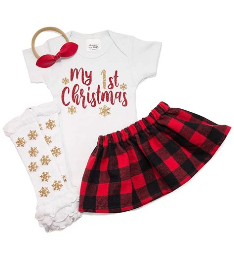 Christmas Outfit Baby Girl My First Christmas My 1st Etsy