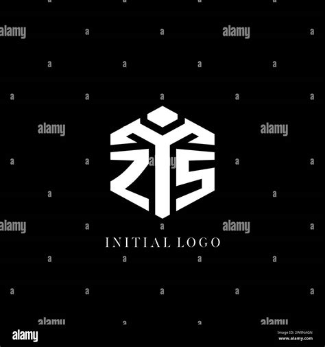 Initial Zs Logo Hexagon Shape Geometric Style Vector Graphic Stock