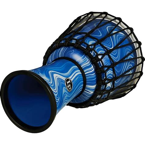 LP World 10 Inch Rope Tuned Circle Djembe Blue Marble Guitar Center