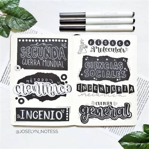 Ideas De Títulos Con Hoja Negra🖤