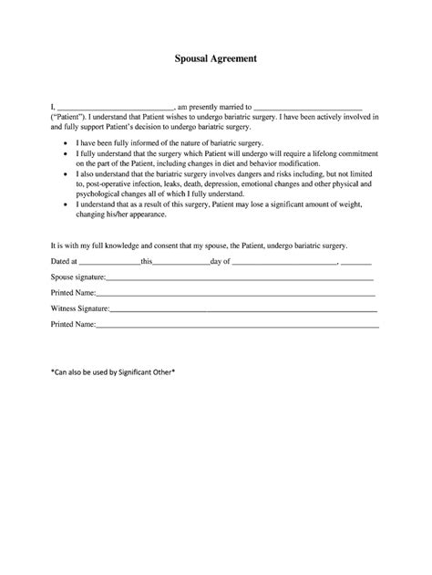 Fillable Online Spousal Agreement Fax Email Print Pdffiller