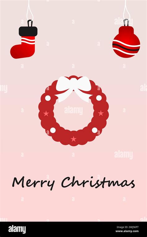 Merry Christmas Simple Background With Christmas Flowers Christmas