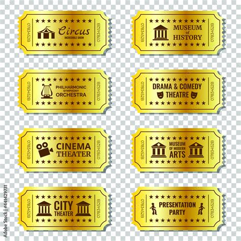 Golden Ticket on transparent background Stock Vector | Adobe Stock