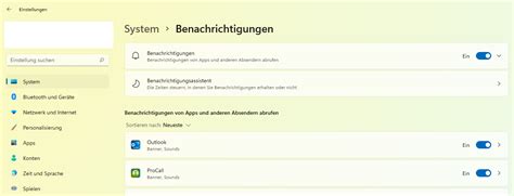 Benachrichtigungen Notifications Einstellen