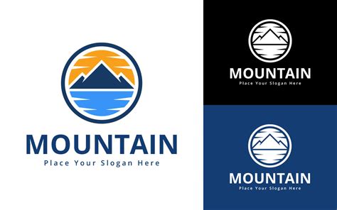 Circular Mountain Logo Design Template