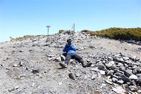 蝶ヶ岳 残雪期 登山