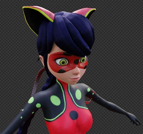 3d Model Miraculous Ladybug Bug Noir Animated Rigged Low Poly Vr Ar