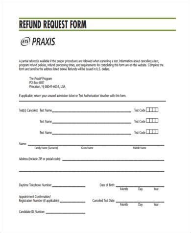 FREE 7 Sample Refund Request Forms In PDF MS Word