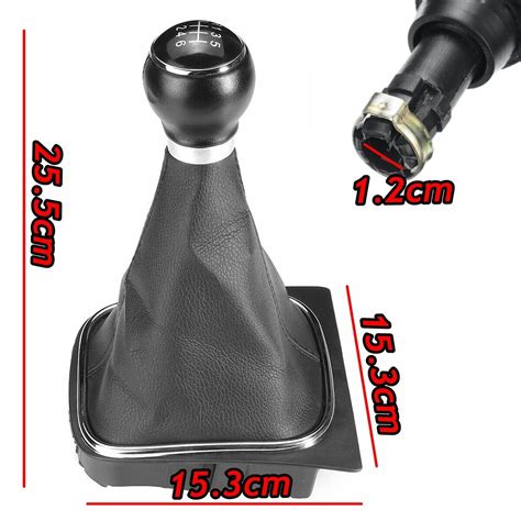 6 Speed Gear Shift Knob Stick Gaiter Boot Cover Frame Black For Vw Golf Mk5 Mk6 Ebay