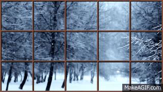 Winter Window Snow Storm Scene with Wind & Fireplace Sounds on Make a GIF