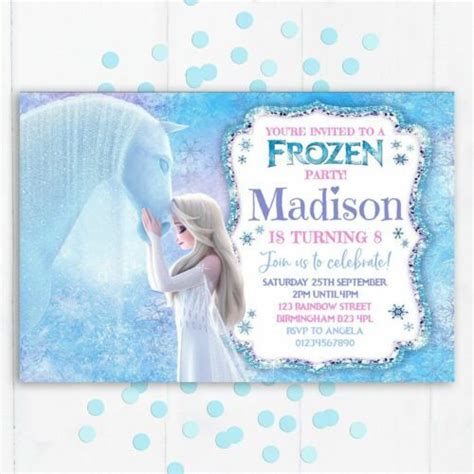 Personalised Frozen Party Invitations, Birthday Invites